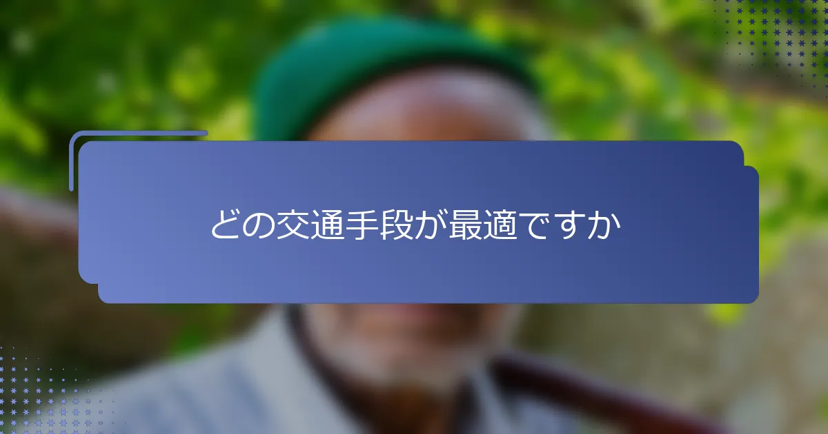 どの交通手段が最適ですか