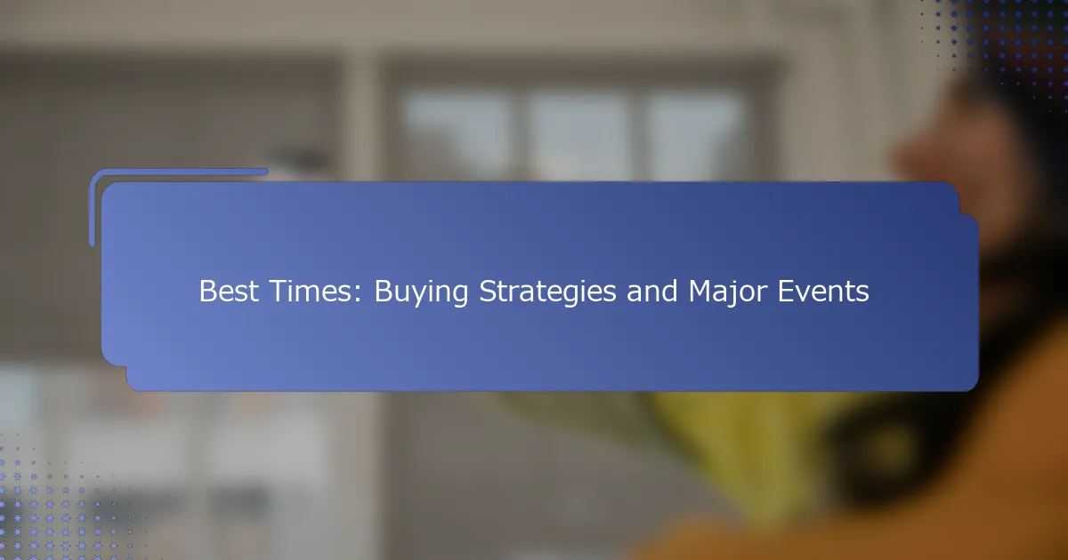 ベストタイムズ: 購入戦略と主要イベント