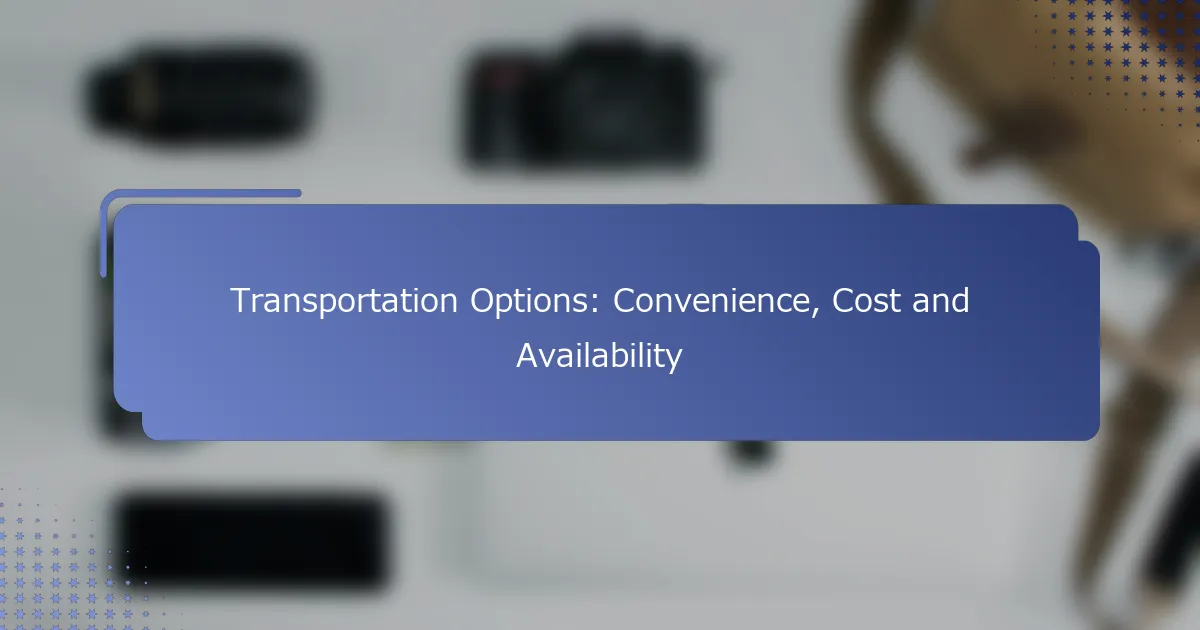 交通手段の選択肢：利便性、費用および利用可能性