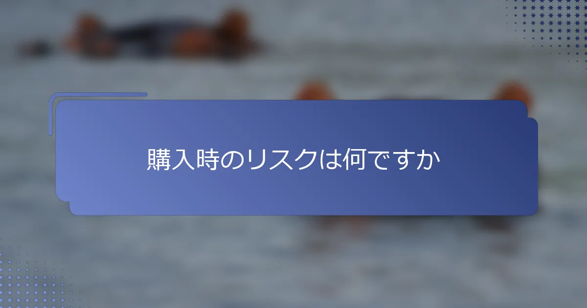 購入時のリスクは何ですか