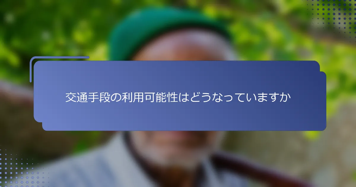交通手段の利用可能性はどうなっていますか